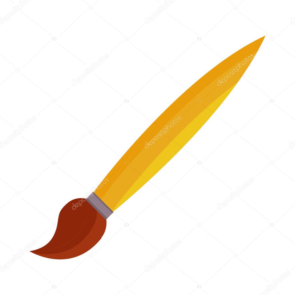 school paintbrush supply icon flat design