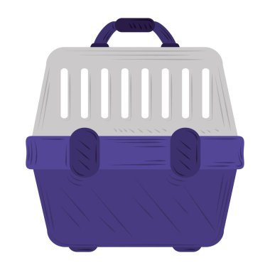 Hayvan kafesi taşımacılığı, beyaz arka planda seyahat aksesuarları