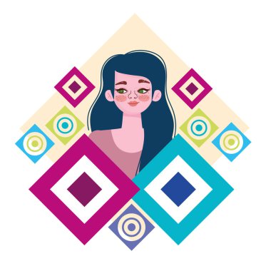 Yeşil gözlü güzel kadın çizgi film karakteri