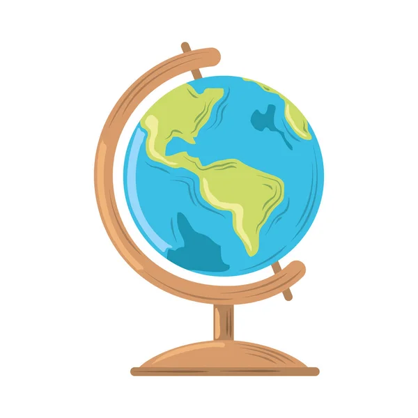 Glob karta geografi ikon platt design — Stock vektor