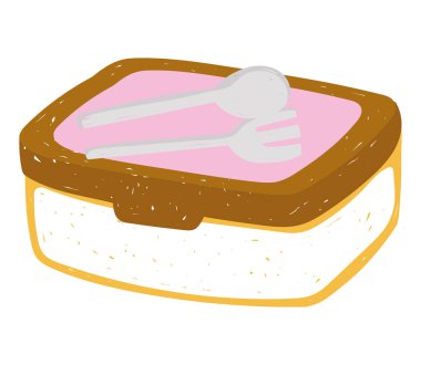 Plastik yemek takımı çatalı ve kaşık düz simge tarzı