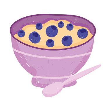 Düz meyve ikonu stili sağlıklı yiyecek gevreği