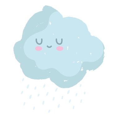 şirin bulutlar sevimli izole edilmiş beyaz arkaplan