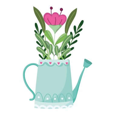 Çiçek süslemeli sulama tenekesi