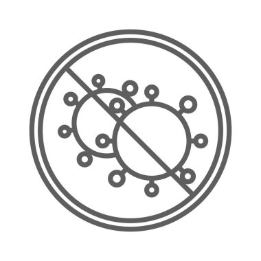 Coronavirus covid 19 tıbbi koruma hattı simgesi beyaz arkaplanı durdur