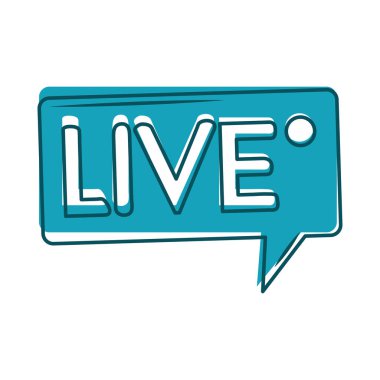 canlı kelime konuşma balonu mavi tasarımı