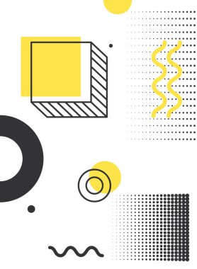 Geometrik yarım ton yan yana dizildi