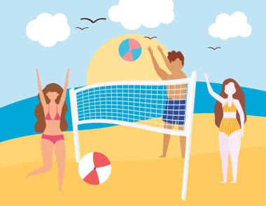 Gençler voleybol oynuyor