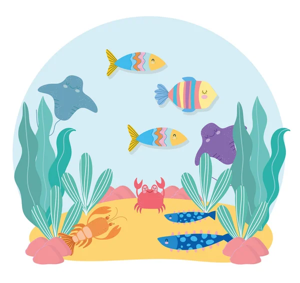 karikatür hayvanları suyun altında