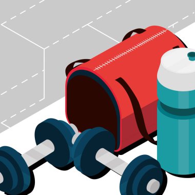 Spor çantası halter şişesi.