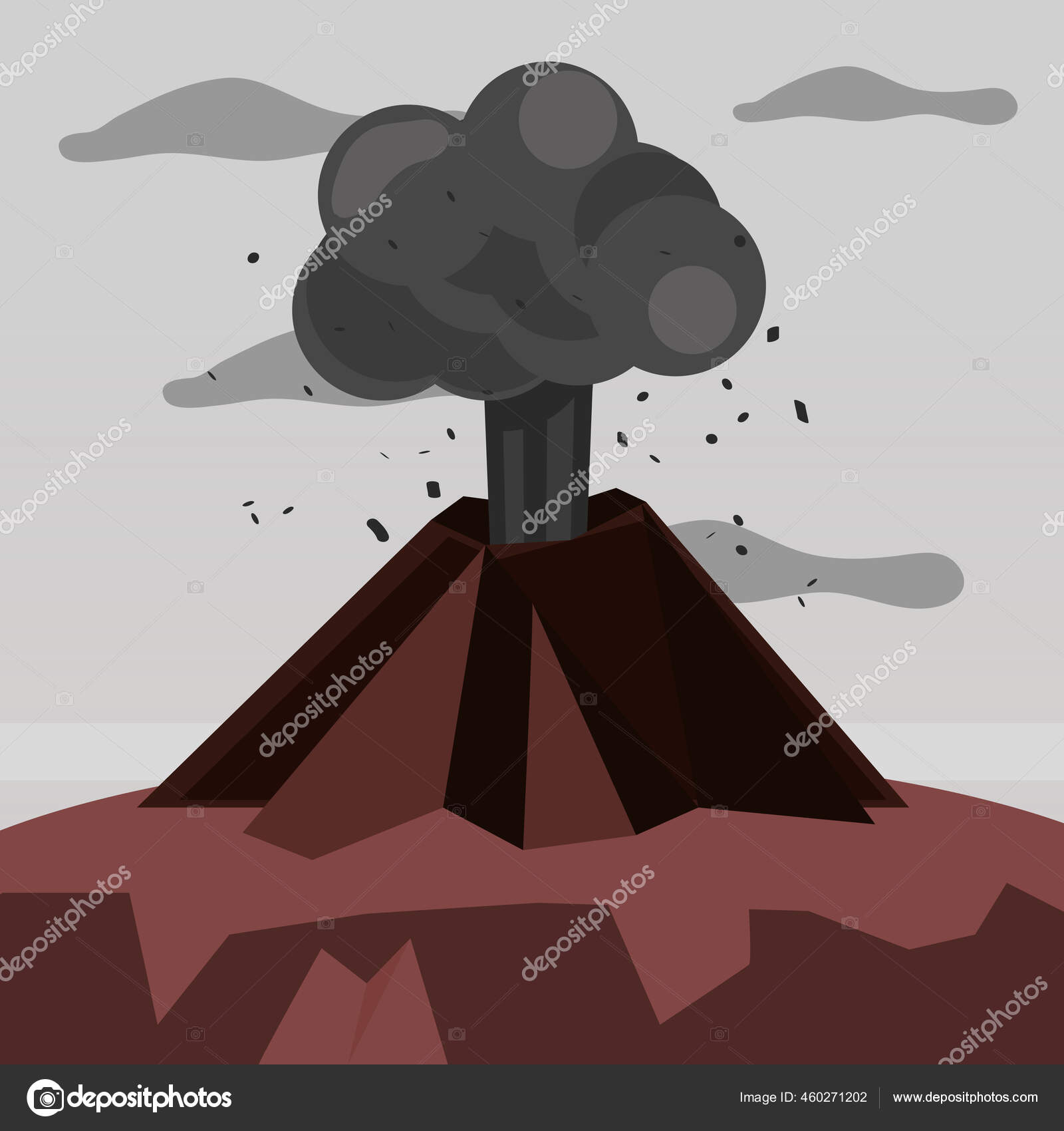 Meletus Bencana Gunung Berapi Stok Vektor Stockgiu 460271202