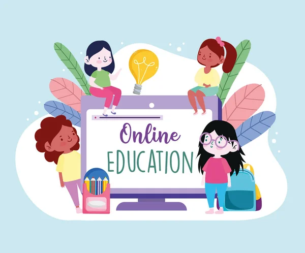 オンライン教育アプリケーション — ストックベクタ