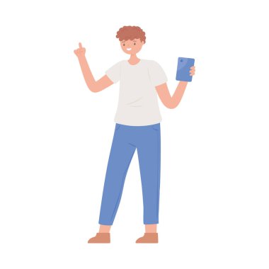 Akıllı telefonu olan adam.