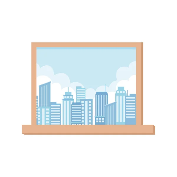 Fönster utsikt stad — Stock vektor