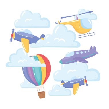 uçak helikopter bulutları