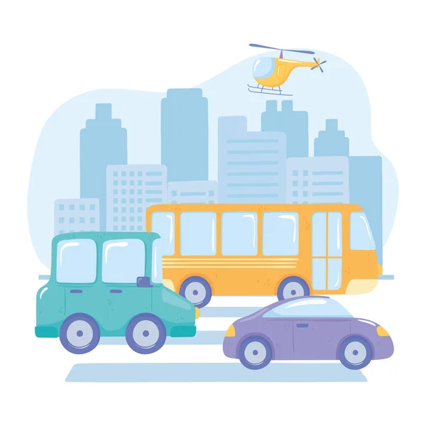 City different transport — Stock Vector