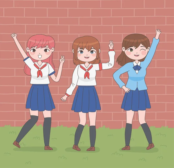 Manga étudiants femelle — Image vectorielle