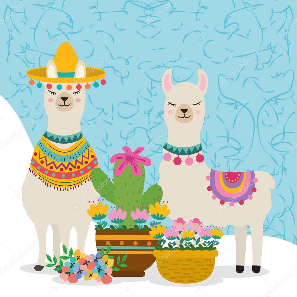 cute cartoon llamas