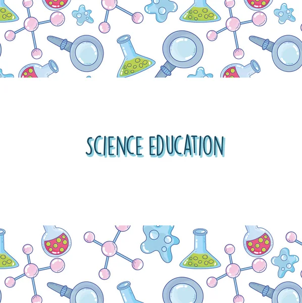 Banner de educación científica — Vector de stock