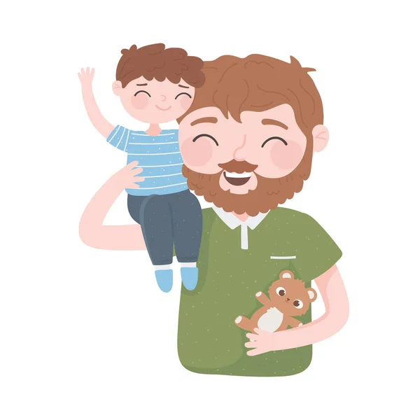 Papà con figlio — Vettoriale Stock