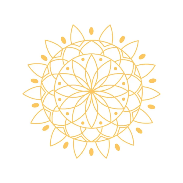 Gouden mandala bloemen — Stockvector
