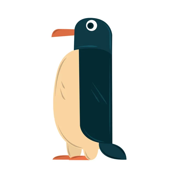 Pinguino cartone animato geometrico — Vettoriale Stock