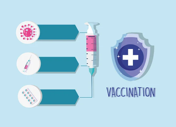 疫苗和药品联盟d — 图库矢量图片