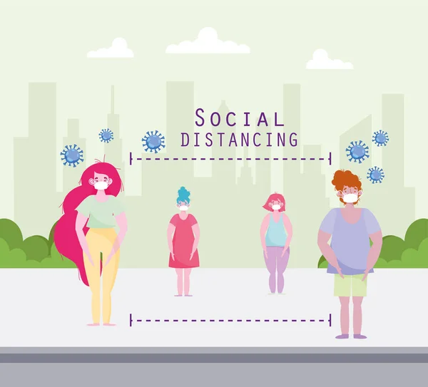 社会的距離の予防 — ストックベクタ