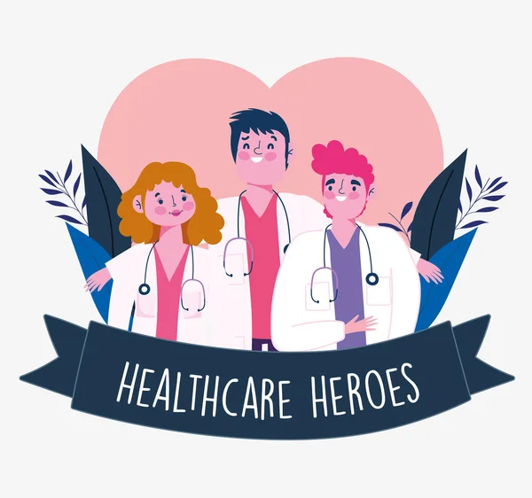 Physicians healthcare heroes — Stock Vector