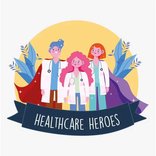 Medical staff heroes — Stock Vector