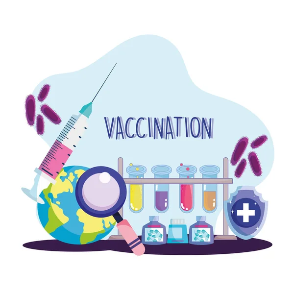 Лабораторія вакцинового шприца — стоковий вектор