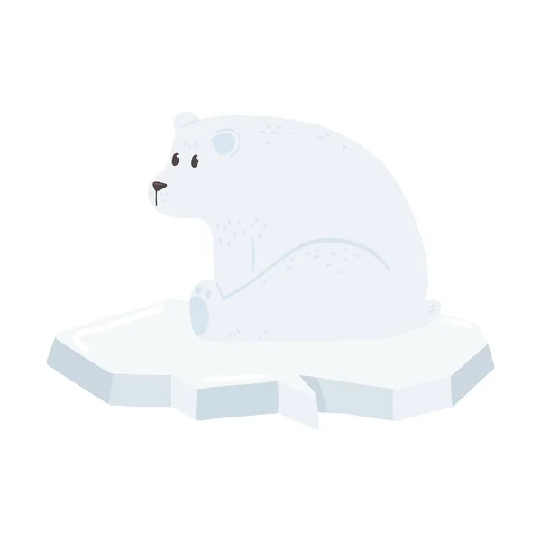 Oso polar sobre hielo — Vector de stock