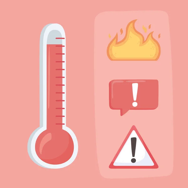 Clima de temperatura caliente — Vector de stock