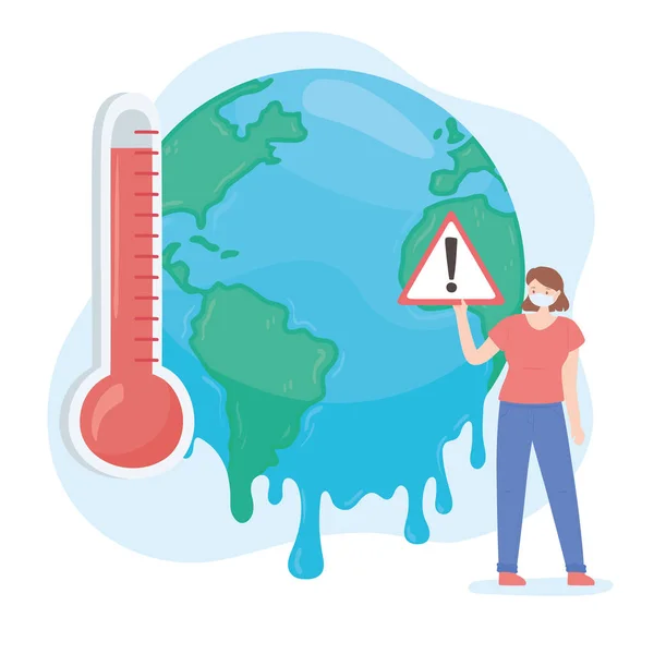 Temperaturökning, global uppvärmning — Stock vektor