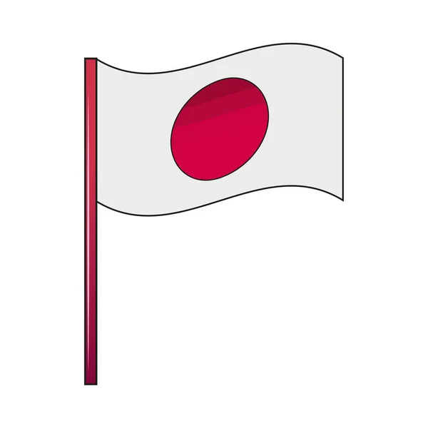 Symbole de drapeau japonais — Image vectorielle