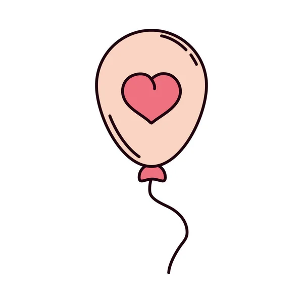 Amour ballon coeur — Image vectorielle