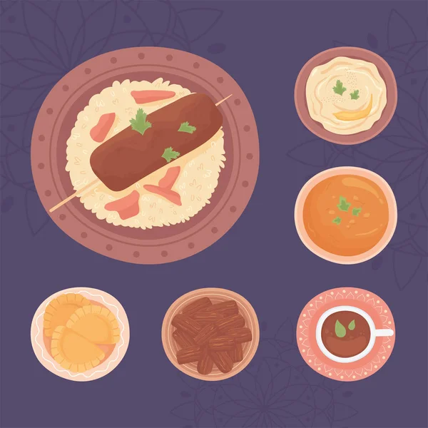 Menu de plats délicieux — Image vectorielle