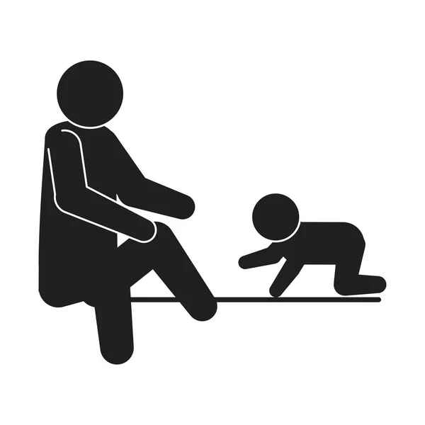 Vader met baby — Stockvector