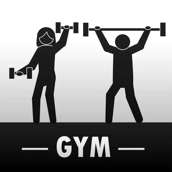 Gymnase gens sport — Image vectorielle