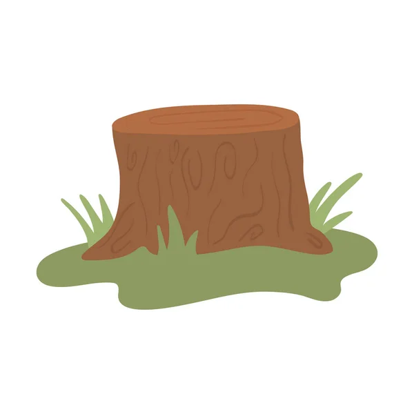 Pařez stromu na trávě — Stockový vektor