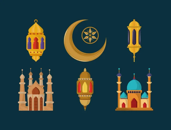 Linterna de mezquita árabe — Vector de stock