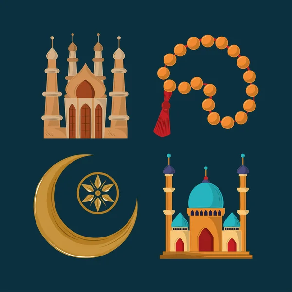 Muslim icon set — Stock Vector