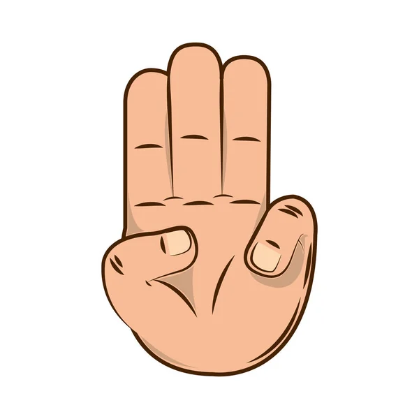 Χέρι που δείχνει τρία δάχτυλα — Διανυσματικό Αρχείο