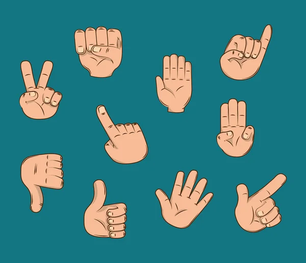 Gestes des mains — Image vectorielle