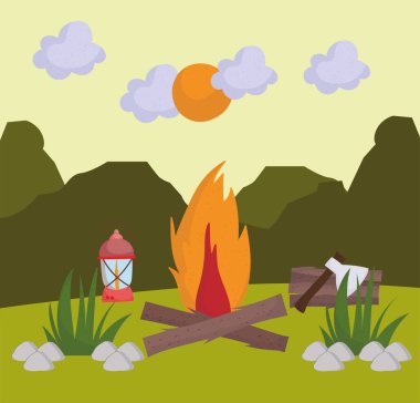 Kamp ateşi lambası