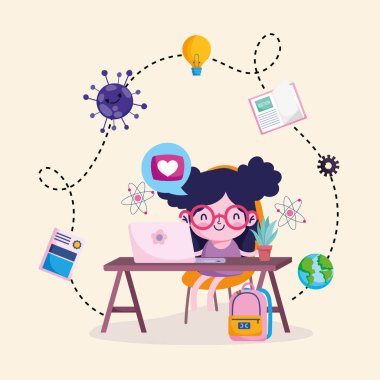 kız laptop çalışıyor