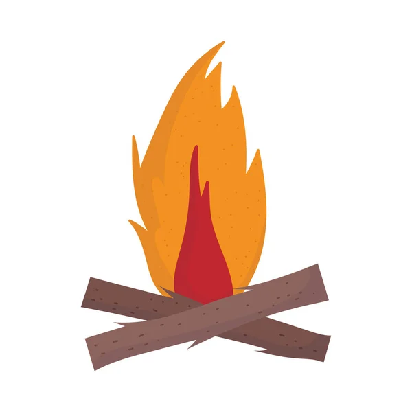 Kamp ateşi odun ateşi — Stok Vektör