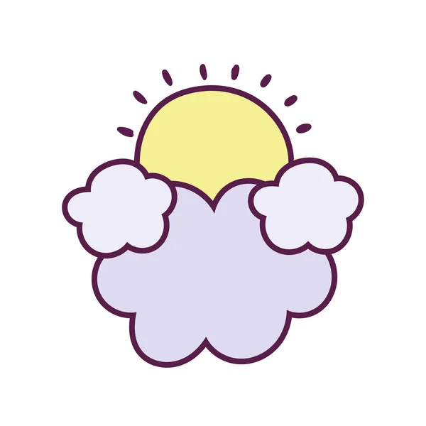 Cute sun clouds — Stock Vector