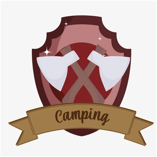 Camping axes label — Stock Vector