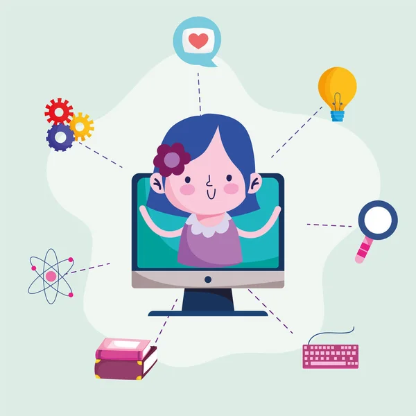 Vzdělávání online učení — Stockový vektor
